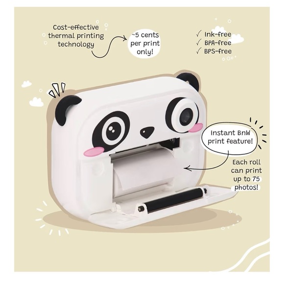 Kidamento Koko the Panda Instant Print Camera - White - Picture 4 of 7